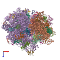 PDB entry 5uym coloured by chain, top view.