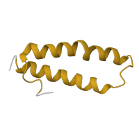 The deposited structure of PDB entry 5uyq contains 1 copy of Pfam domain PF00831 (Ribosomal L29 protein) in Large ribosomal subunit protein uL29. Showing 1 copy in chain X [auth 27].