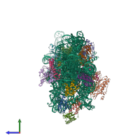 PDB entry 5uz4 coloured by chain, side view.