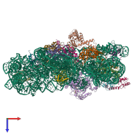 PDB entry 5uz4 coloured by chain, top view.