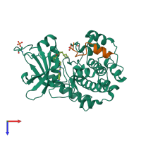 PDB entry 5uzk coloured by chain, top view.