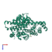 PDB entry 5uzq coloured by chain, top view.