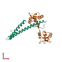 PDB entry 5v02 coloured by chain, front view.