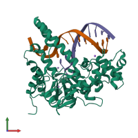 PDB entry 5v07 coloured by chain, front view.