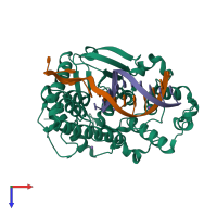 PDB entry 5v07 coloured by chain, top view.
