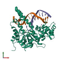PDB entry 5v08 coloured by chain, front view.