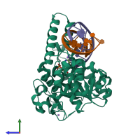 PDB entry 5v0a coloured by chain, side view.