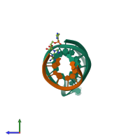 PDB entry 5v0o coloured by chain, side view.
