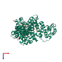 PDB entry 5v0v coloured by chain, top view.