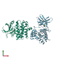 PDB entry 5v19 coloured by chain, front view.