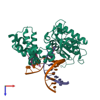 PDB entry 5v1h coloured by chain, top view.