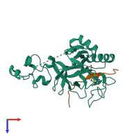 PDB entry 5v21 coloured by chain, top view.