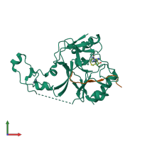 PDB entry 5v22 coloured by chain, front view.