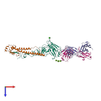 PDB entry 5v2a coloured by chain, top view.