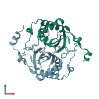 PDB entry 5v2w coloured by chain, front view.