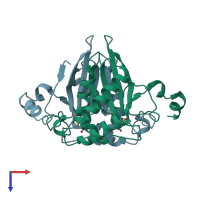 PDB entry 5v2w coloured by chain, top view.