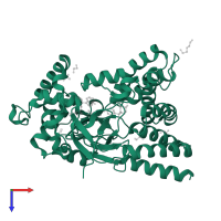 Histone-lysine N-methyltransferase SMYD3 in PDB entry 5v37, assembly 1, top view.