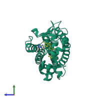 PDB entry 5v39 coloured by chain, side view.