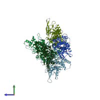 PDB entry 5v3b coloured by chain, side view.