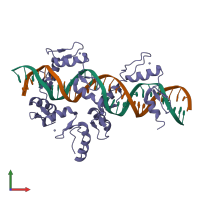 PDB entry 5v3m coloured by chain, front view.