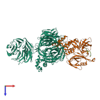 PDB entry 5v3o coloured by chain, top view.
