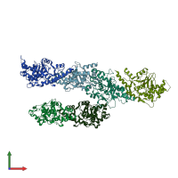 PDB entry 5v3p coloured by chain, front view.