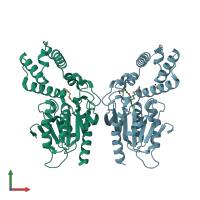 PDB entry 5v3z coloured by chain, front view.