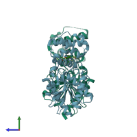 PDB entry 5v42 coloured by chain, side view.