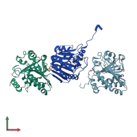 PDB entry 5v44 coloured by chain, front view.