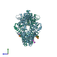 PDB entry 5v48 coloured by chain, side view.