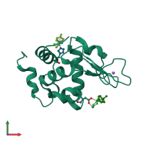 PDB entry 5v4g coloured by chain, front view.