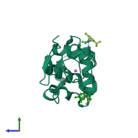 PDB entry 5v4g coloured by chain, side view.