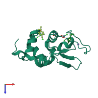 PDB entry 5v4g coloured by chain, top view.