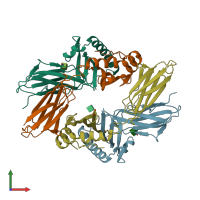 PDB entry 5v4n coloured by chain, front view.