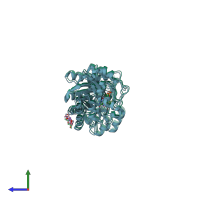 PDB entry 5v4p coloured by chain, side view.