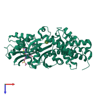 PDB entry 5v4w coloured by chain, top view.