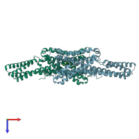 PDB entry 5v54 coloured by chain, top view.