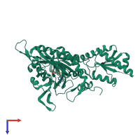 PDB entry 5v58 coloured by chain, top view.