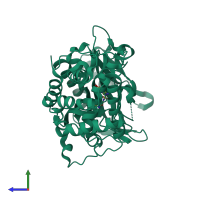 PDB entry 5v59 coloured by chain, side view.