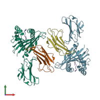 PDB entry 5v5m coloured by chain, front view.