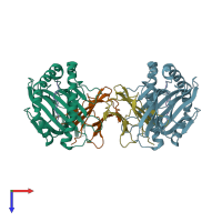 PDB entry 5v5m coloured by chain, top view.