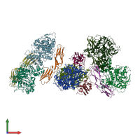 PDB entry 5v5v coloured by chain, front view.