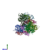 PDB entry 5v5v coloured by chain, side view.