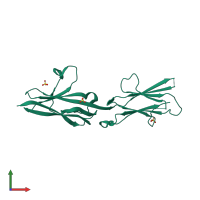 PDB entry 5v5w coloured by chain, front view.