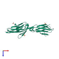 PDB entry 5v5w coloured by chain, top view.