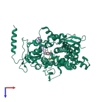 PDB entry 5v5z coloured by chain, top view.
