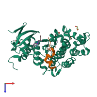 PDB entry 5v62 coloured by chain, top view.