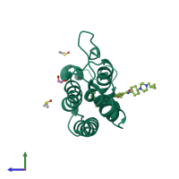 PDB entry 5v67 coloured by chain, side view.