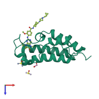 PDB entry 5v67 coloured by chain, top view.