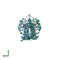 PDB entry 5v6v coloured by chain, side view.
